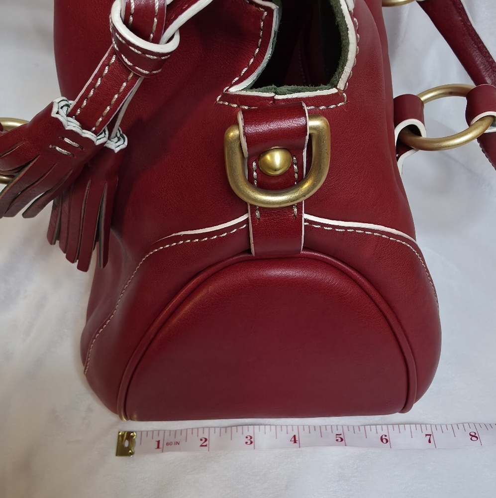 Dooney & Bourke Red Leather Satchel - Picture 9 of 16